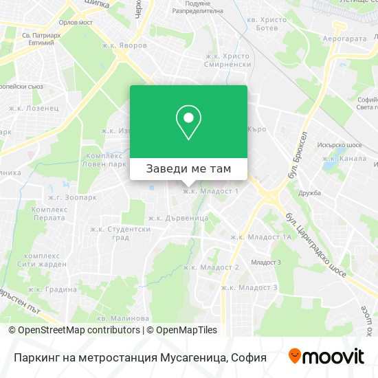 Паркинг на метростанция Мусагеница карта