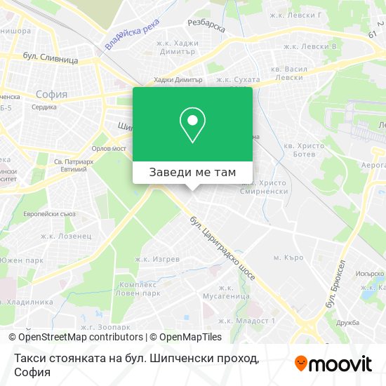 Такси стоянката на бул.  Шипченски проход карта