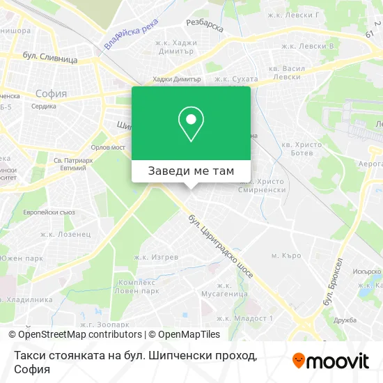 Такси стоянката на бул.  Шипченски проход карта