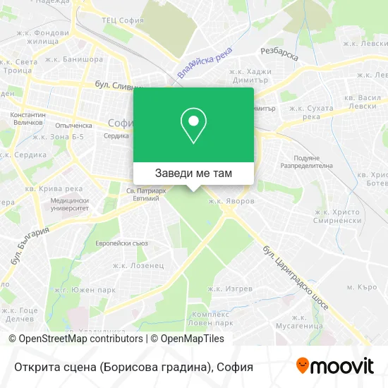 Открита сцена (Борисова градина) карта