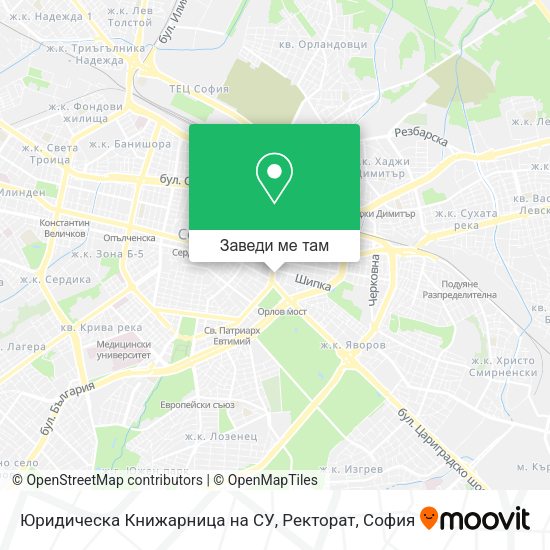 Юридическа Книжарница на СУ, Ректорат карта