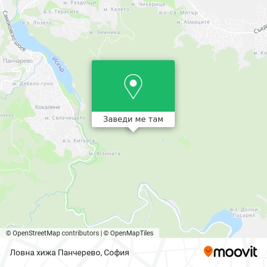 Ловна хижа Панчерево карта