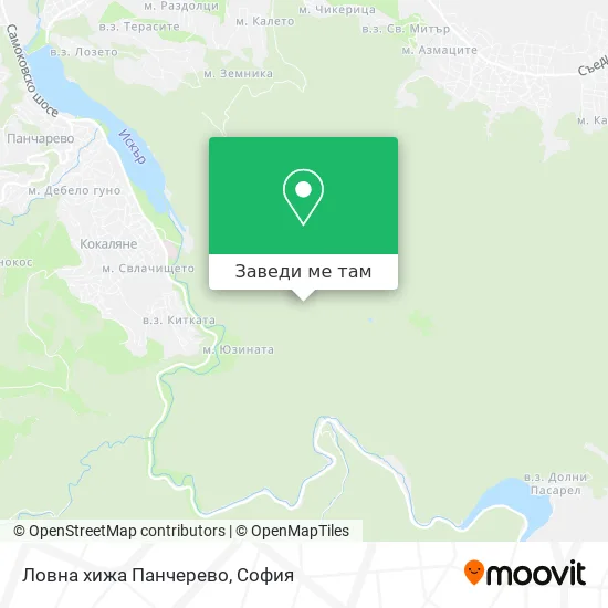 Ловна хижа Панчерево карта