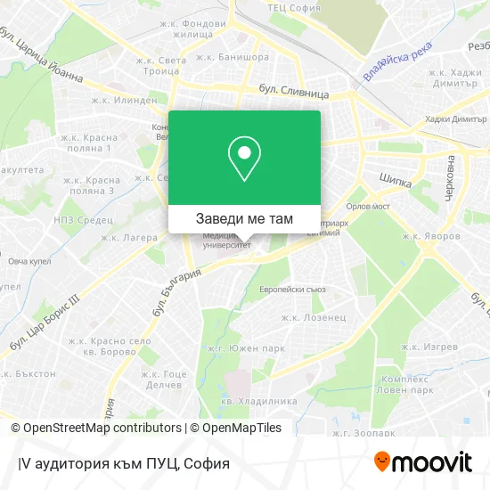 |V аудитория към ПУЦ карта