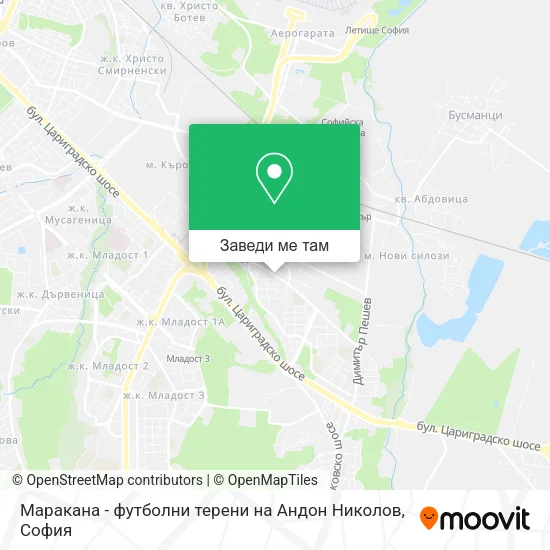 Маракана - футболни терени на Андон Николов карта