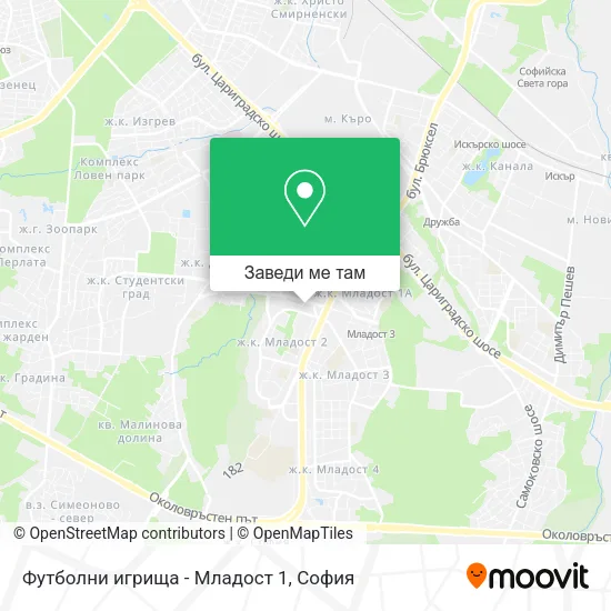 Футболни игрища - Младост 1 карта