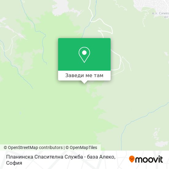 Планинска Спасителна Служба - база Алеко карта