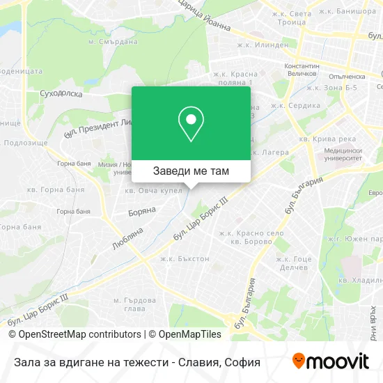 Зала за вдигане на тежести - Славия карта