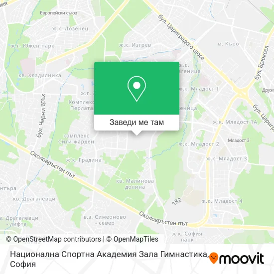 Национална Спортна Академия Зала Гимнастика карта