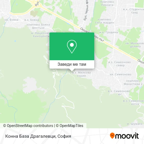 Конна База  Драгалевци карта