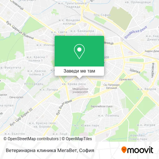 Ветеринарна клиника  МегаВет карта