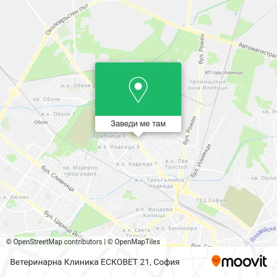 Ветеринарна Клиника  ЕСКОВЕТ 21 карта
