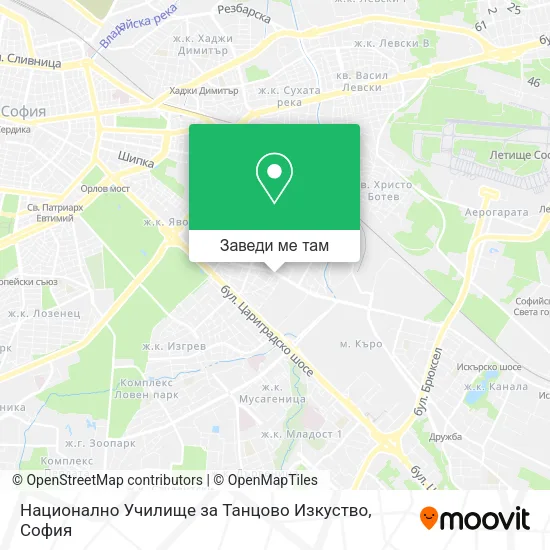 Национално Училище за Танцово Изкуство карта