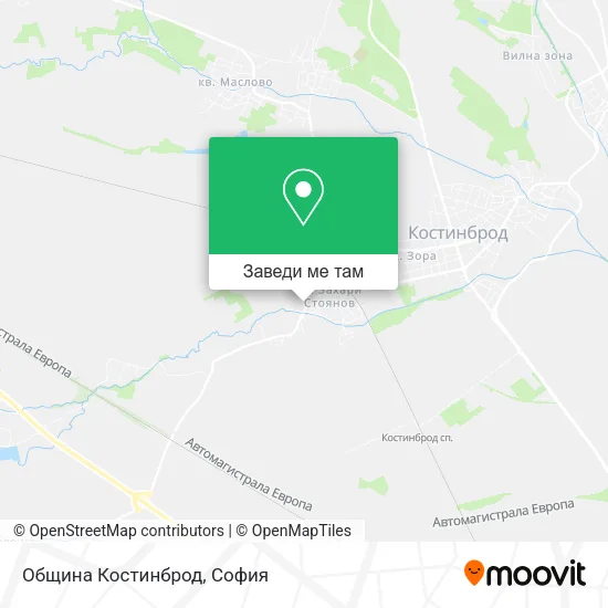 Община Костинброд карта