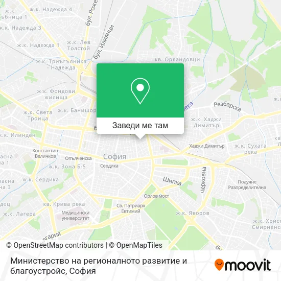 Министерство на регионалното развитие и благоустройс карта