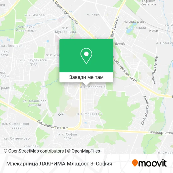 Млекарница ЛАКРИМА Младост 3 карта