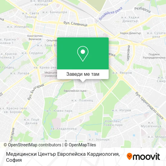 Медицински Център  Европейска Кардиология карта