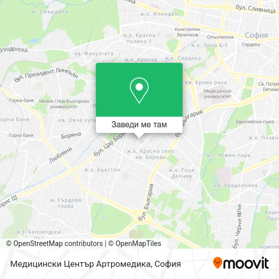 Медицински Център Артромедика карта