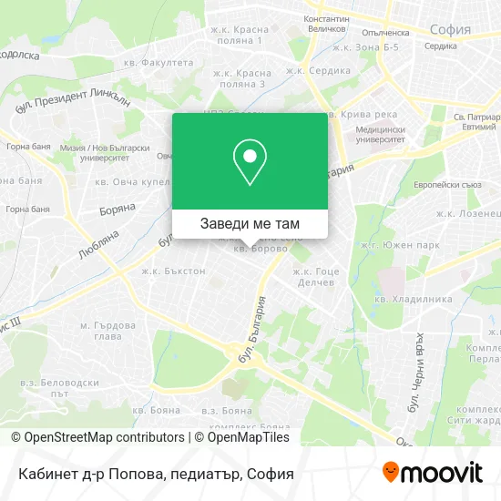 Кабинет д-р Попова, педиатър карта