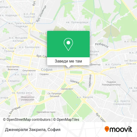 Дженерали Закрила карта