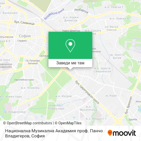 Национална Музикална Академия  проф. Панчо Владигеров карта