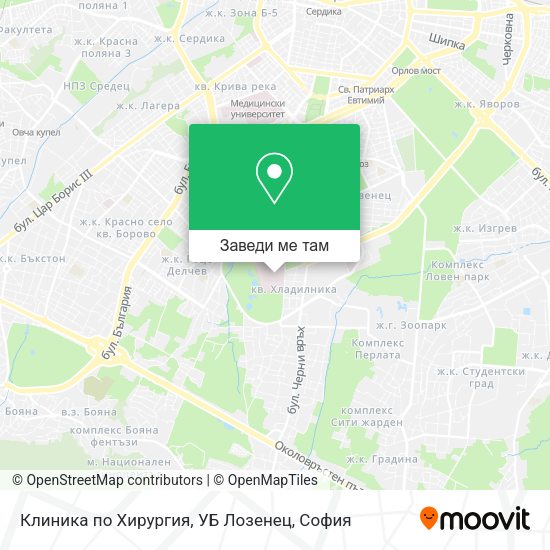 Клиника по Хирургия, УБ  Лозенец карта