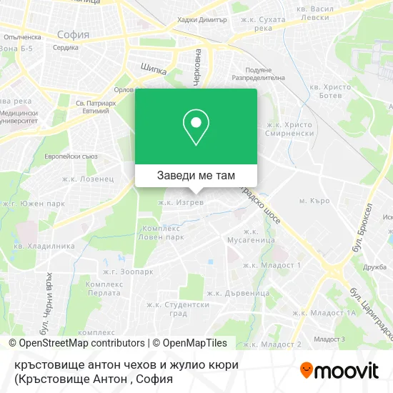 кръстовище антон чехов и жулио кюри карта