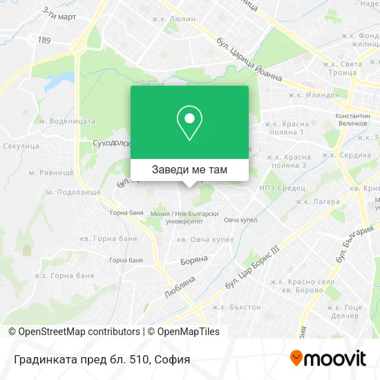 Градинката пред бл. 510 карта