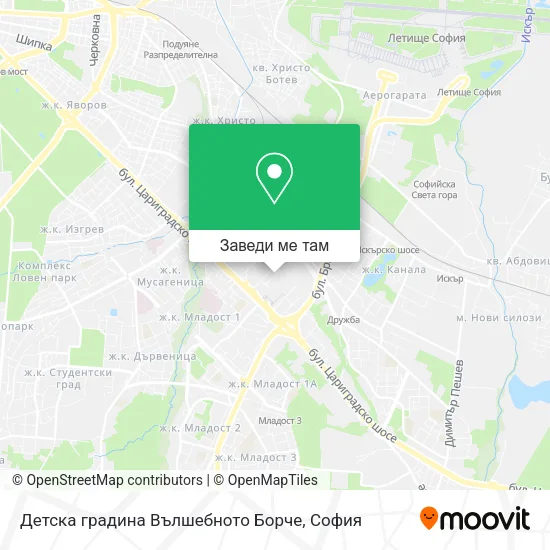 Детска градина Вълшебното Борче карта