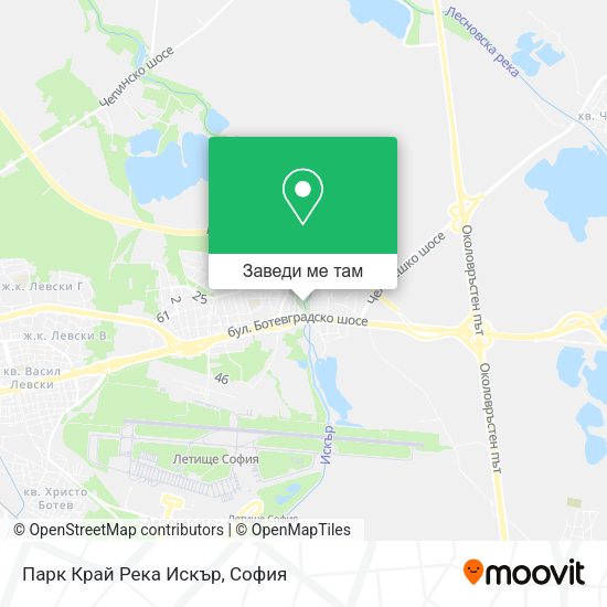 Парк Край Река Искър карта
