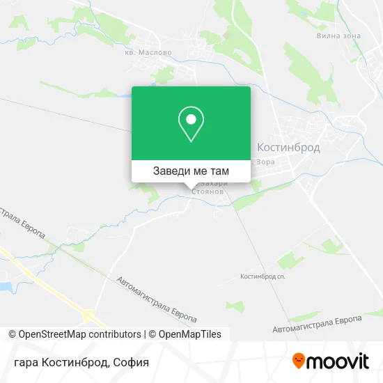 гaрa Костинброд карта