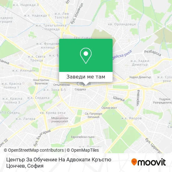 Център За Обучение На Адвокати  Кръстю Цончев карта