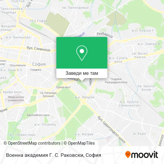 Военна академия Г. С. Раковски карта