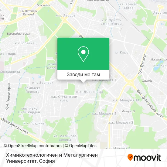 Химикотехнологичен и Металургичен Университет карта