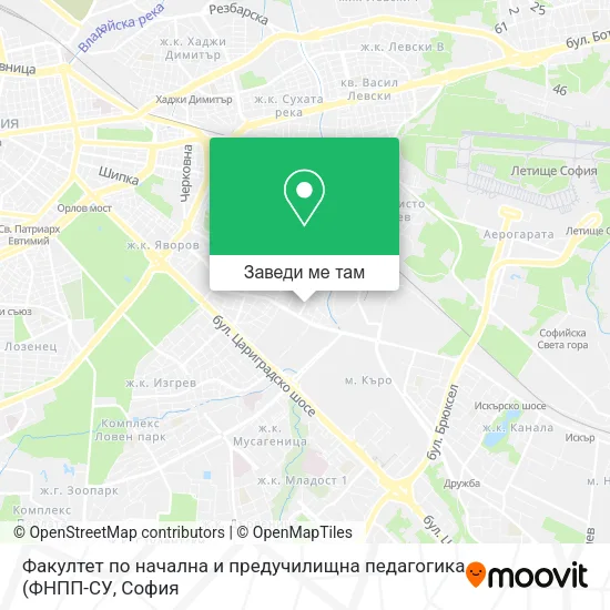 Факултет по начална и предучилищна педагогика карта
