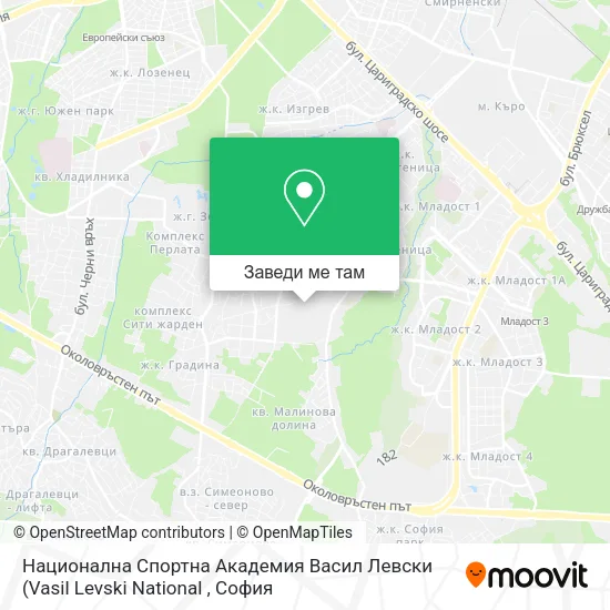 Национална Спортна Академия Васил Левски карта