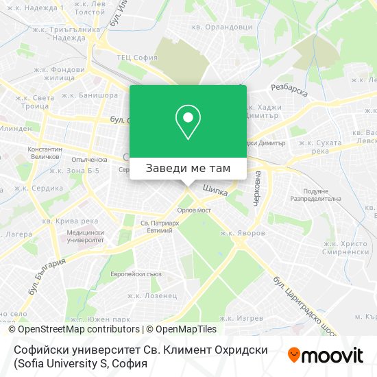 Софийски университет  Св. Климент Охридски карта