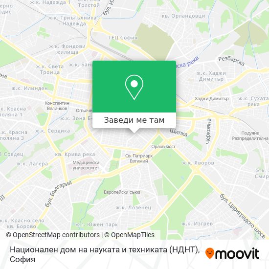 Национален дом на науката и техниката (НДНТ) карта
