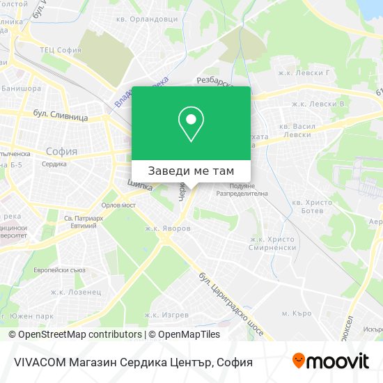 VIVACOM Магазин  Сердика Център карта