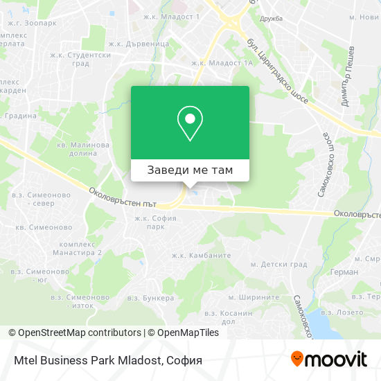 Mtel Business Park Mladost карта