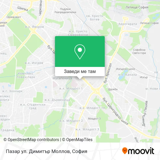 Пазар ул. Димитър Моллов карта