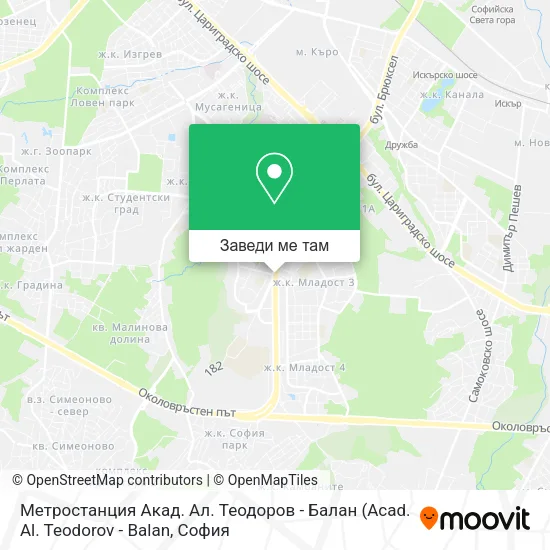 Метростанция  Акад. Ал. Теодоров - Балан карта