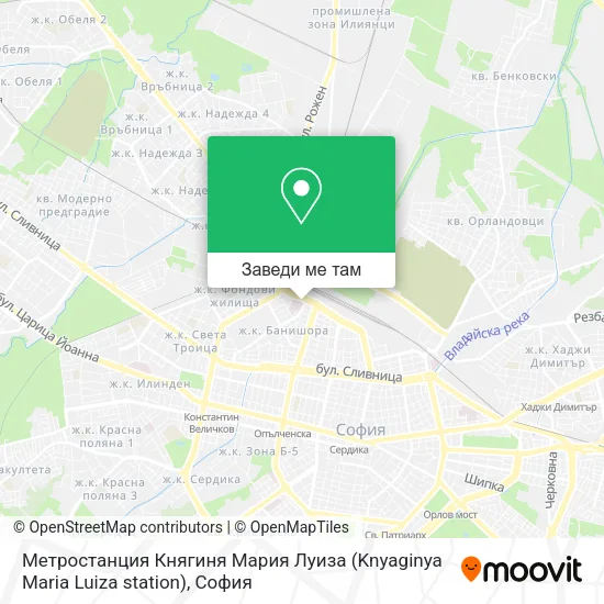 Метростанция Княгиня Мария Луиза (Knyaginya Maria Luiza station) карта
