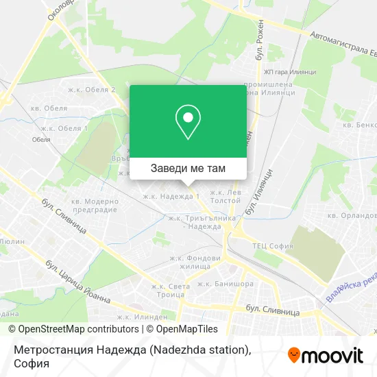 Метростанция Надежда (Nadezhda station) карта