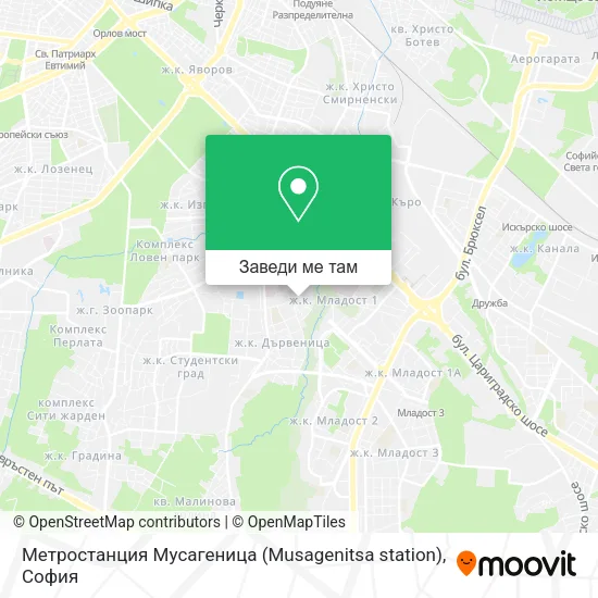 Метростанция Мусагеница (Musagenitsa station) карта