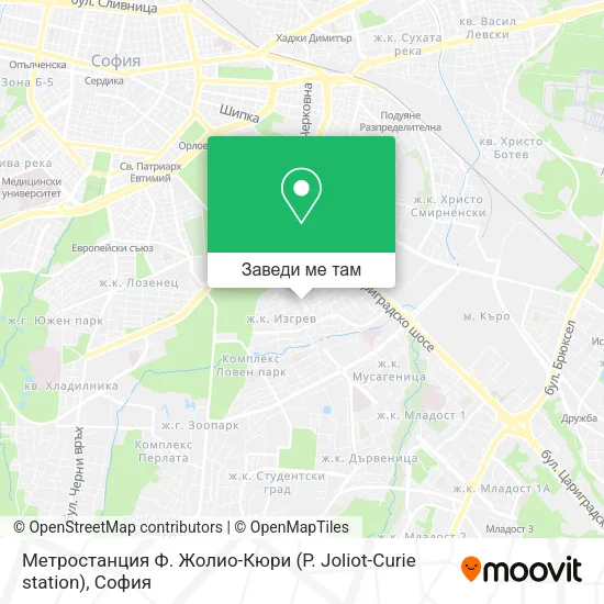 Метростанция Ф. Жолио-Кюри (P. Joliot-Curie station) карта
