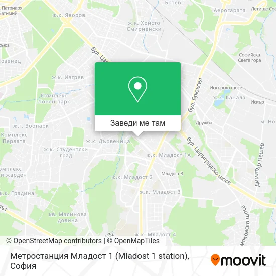 Метростанция Младост 1 (Mladost 1 station) карта