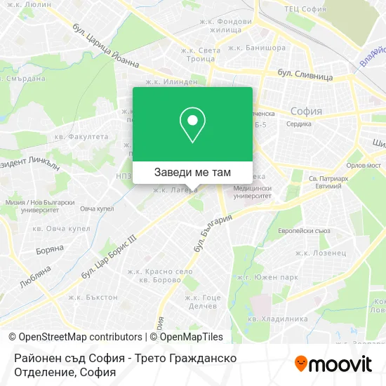 Районен съд София - Трето Гражданско Отделение карта