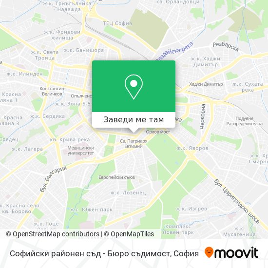 Софийски районен съд - Бюро съдимост карта