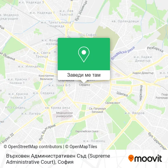 Върховен Административен Съд (Supreme Administrative Court) карта
